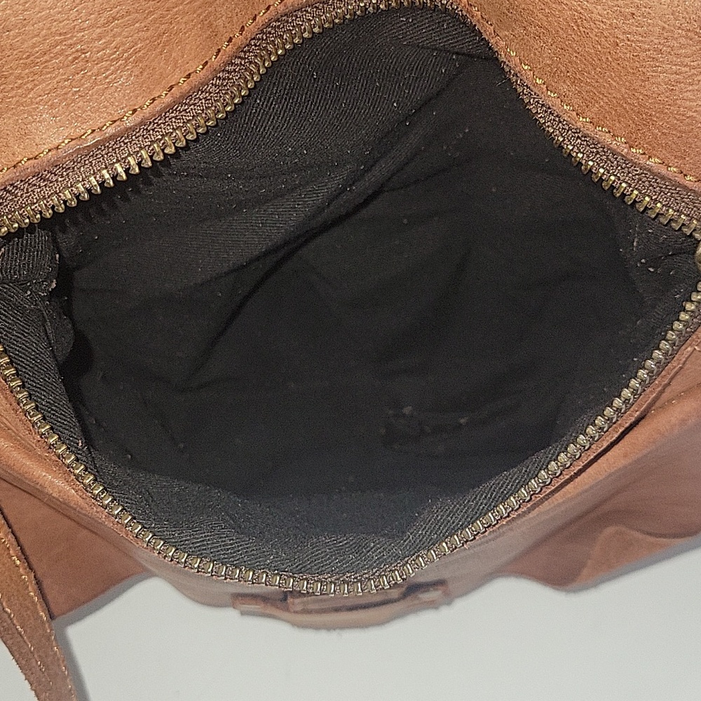Harbour 2Nd for Anthropologie Leather Crossbody Messenger Bag - Brown - Picture 8 of 14